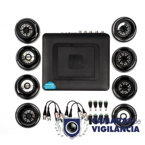 Kit videovigilancia con 8 cámaras mini domo