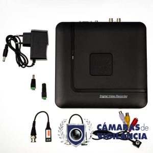 Kit videovigilancia grabador 4 entradas con cámara en tornillo